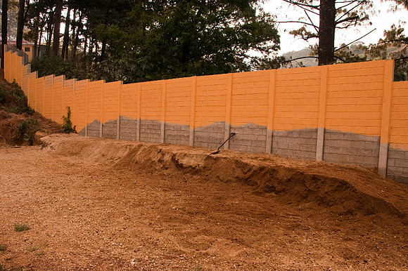The dirt was 6-10' out and up to the yellow